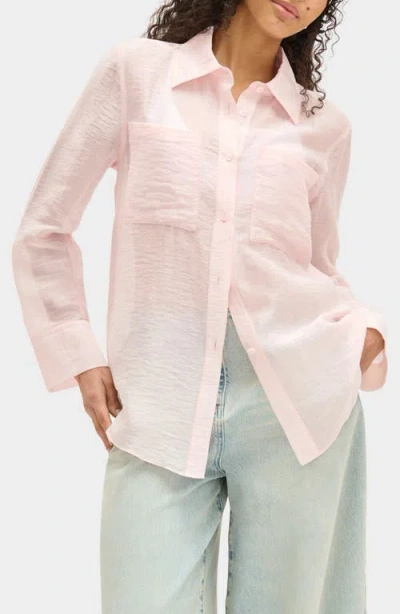 Aligne Cher Crinkle Shirt In Pink