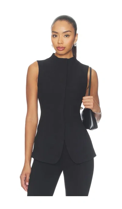 Aligne Cynthia Funnel Neck Waistcoat In 블랙