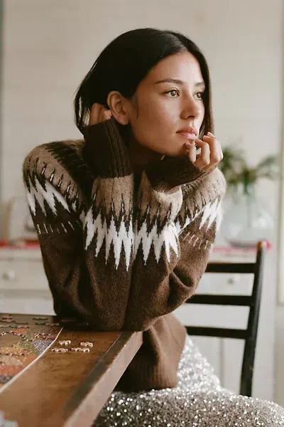Aligne Dakota Fair Isle Sweater In Brown