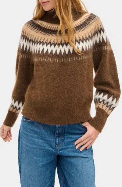 Aligne Dakota Fair Isle Sweater In Brown