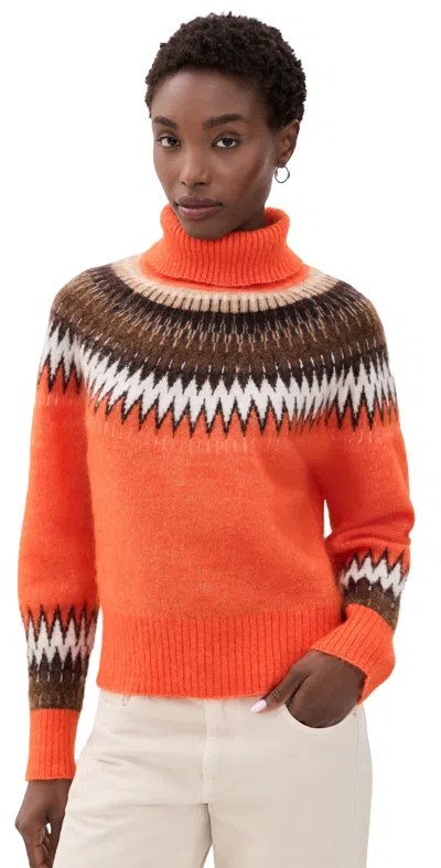 Aligne Dakota Fair Isle Sweater Orange