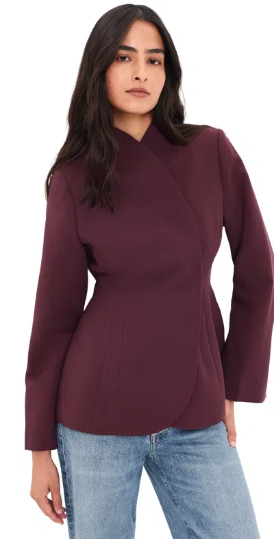 Aligne Daphne High Neck Jacket Plum
