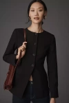 Aligne Daphne Long Waisted Blazer Jacket In Black