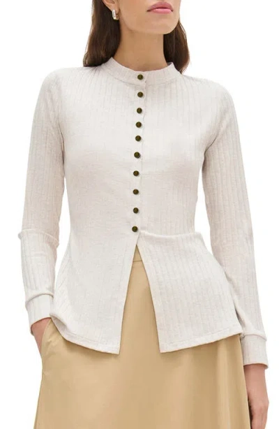 Aligne Daphne Rib Cardigan In White