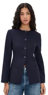 Aligne Daphne Waisted Blazer Navy In Blue