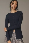 Aligne Daphne Waisted Cardigan Sweater In Blue