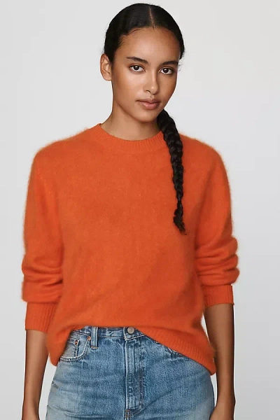 Aligne Dion 100% Brushed Wool Sweater In Orange
