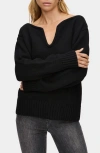 Aligne Dominique Wide Neck Sweater In Black