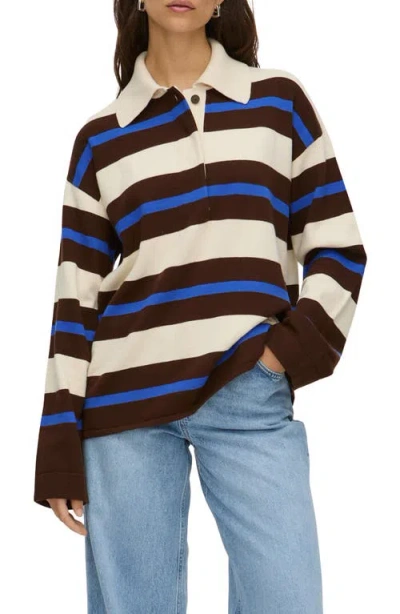 ALIGNE ALIGNE ESTER RUGBY STRIPE MERINO WOOL & COTTON SWEATER