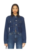 Aligne Ethan Crop Denim Jacket In Blue