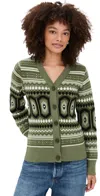 Aligne Christine V-neck Cardigan Sweater In Green