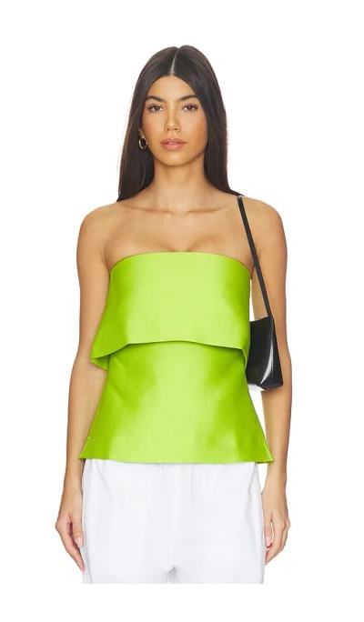 Aligne Felix Satin Strapless Top In Green