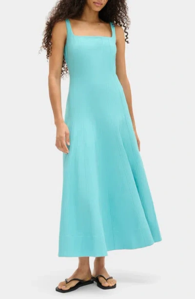 Aligne Fernanda Godet Pleat Sundress In Blue