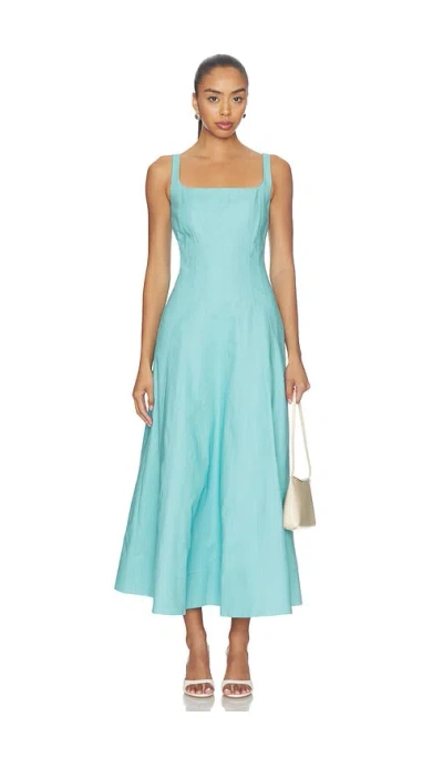 Aligne Fernanda Square-neck Midi Dress In Blue