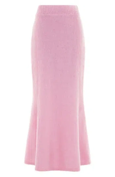Aligne Fit & Flare Maxi Sweater Skirt In Pink
