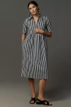 Aligne Gabriella Short-sleeve Denim Midi Dress In Blue