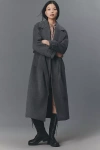 Aligne George Wool Blend Wrap Coat Jacket In Gray