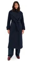 Aligne George Wrap Coat Navy In Animal Print