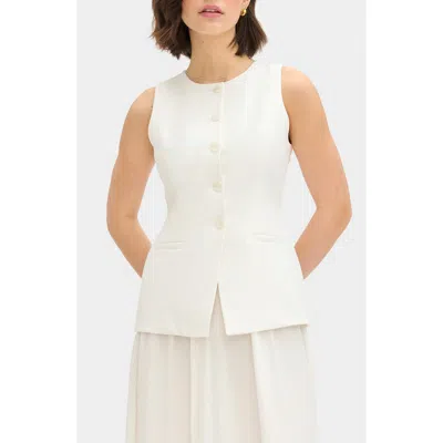 Aligne Harley Mixed Media Sleeveless Dress In White