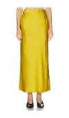Aligne Harris Satin Skirt Hot Mustard In Yellow