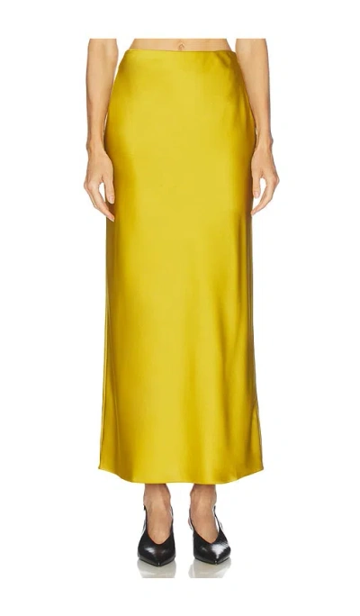 Aligne Harris Satin Skirt In Yellow