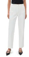 Aligne High Rise Straight Leg Jeans Ecru In White