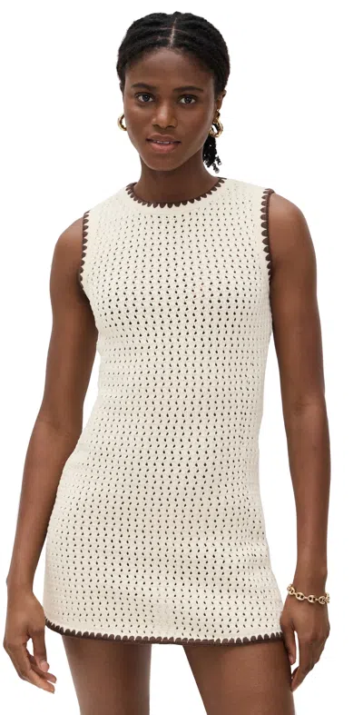 Aligne Immy Crochet Mini Dress White