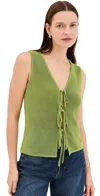 Aligne Isla Sparkle Tie Tank Green In Green