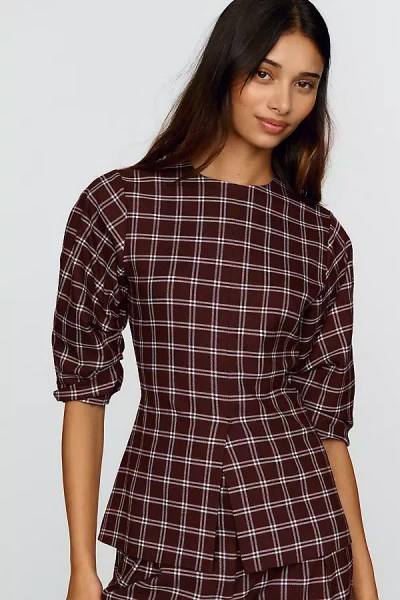 Aligne Janey Ruched Sleeve Blouse In Multicolor