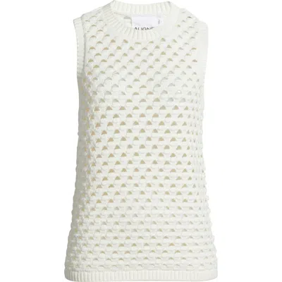 Aligne Jeanie Open Stitch Sweater Tank In White