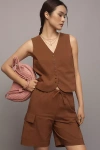 Aligne Kyra Utility Cargo Bermuda Shorts In Brown