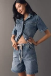 Aligne Lara Drawstring Denim Shorts In Blue