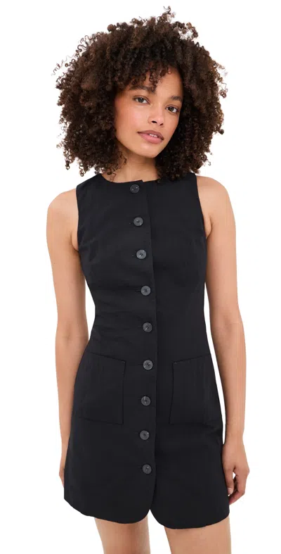 Aligne Leah Linen Mix Dress Black