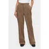 Aligne Lena Wool Blend Straight Leg Pants In Brown