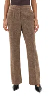 Aligne Lena Wool Blend Straight Leg Pants In Brown