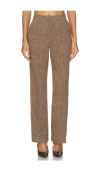 Aligne Lena Wool Blend Straight Leg Pants In Brown