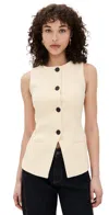 Aligne Leo Boucle Waistcoat Yellow In Yellow