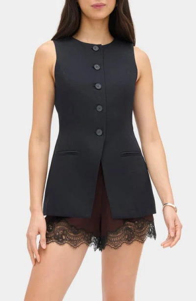 Aligne Leo Collarless Vest In Black