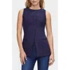 Aligne Leo Collarless Vest In Blue