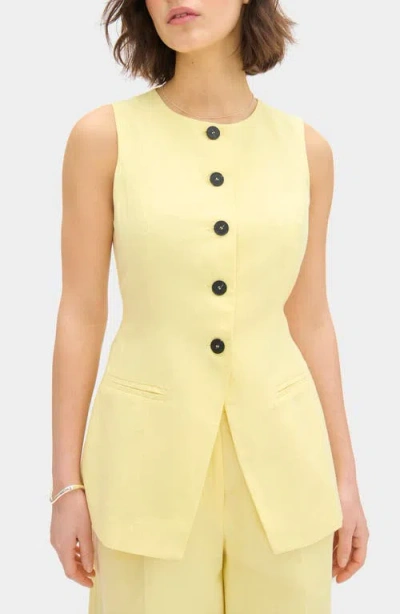 Aligne Leo Collarless Vest In Yellow