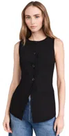 Aligne Leo Long Waistcoat Black In Black