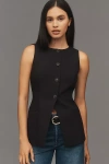 Aligne Leo Long Waistcoat Top In Black