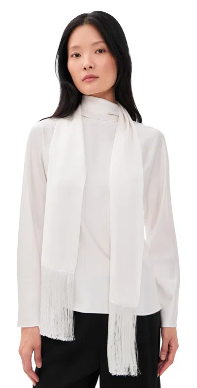 Aligne Leona Scarf Satin Top White