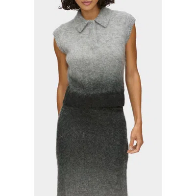 Aligne Lexi Knitted Polo Top In Gray