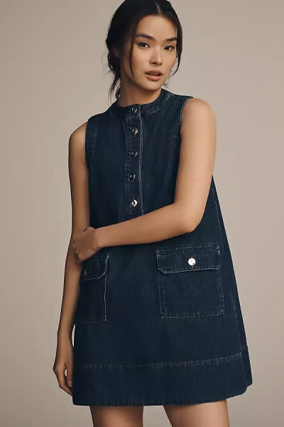 Aligne Luella Sleeveless Denim Mini Dress In Blue