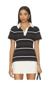 Aligne Maiden Stripe Polo In Black