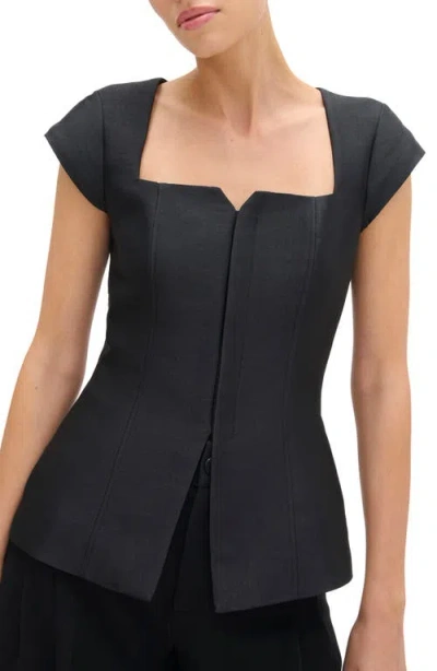 Aligne Mars Squar Neck Top In Black