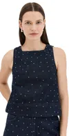 Aligne Meg Diamante Top Indigo In Indigo