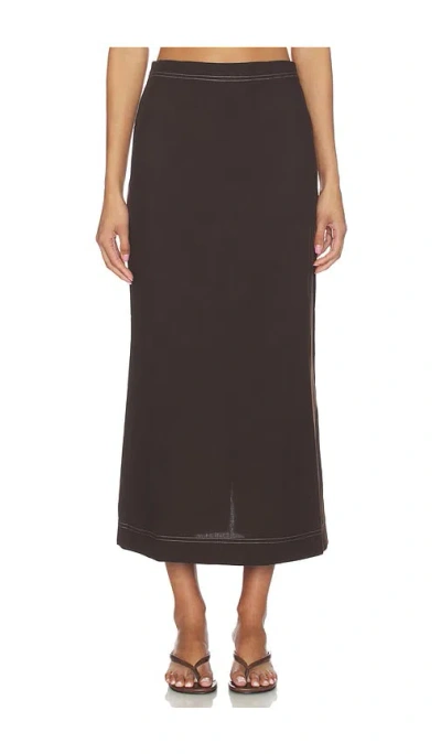 Aligne Mia Linen Mix Skirt In Burgundy