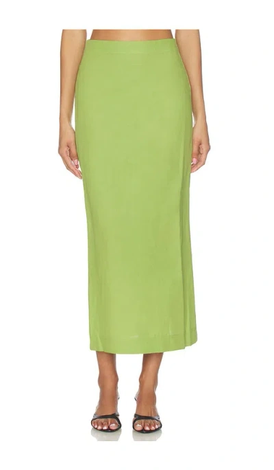 Aligne Mia Linen Mix Skirt In Green